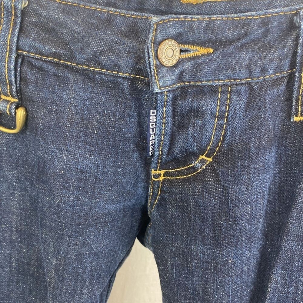 Dsquared2 Woman's Blue Low Rise Straight Leg Jeans 42 (32 Waist) - Picture 3 of 5